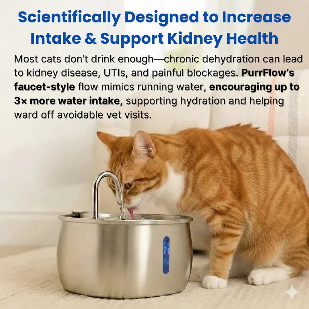 Add Years to Your Cat's Life with Purrflow's Triple-Filtration System